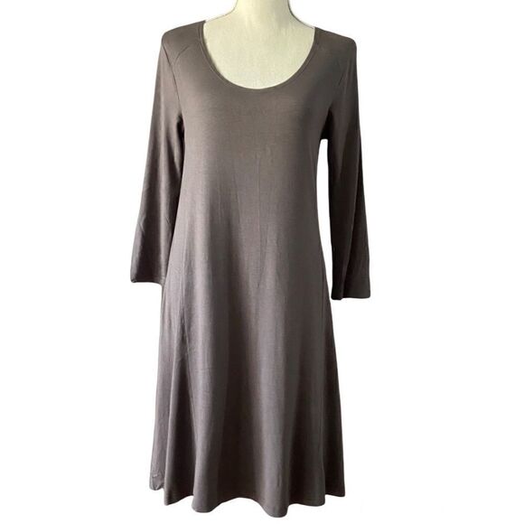Garnet Hill Gray A-Line Shift Dress Jersey XS - Picture 1 of 6